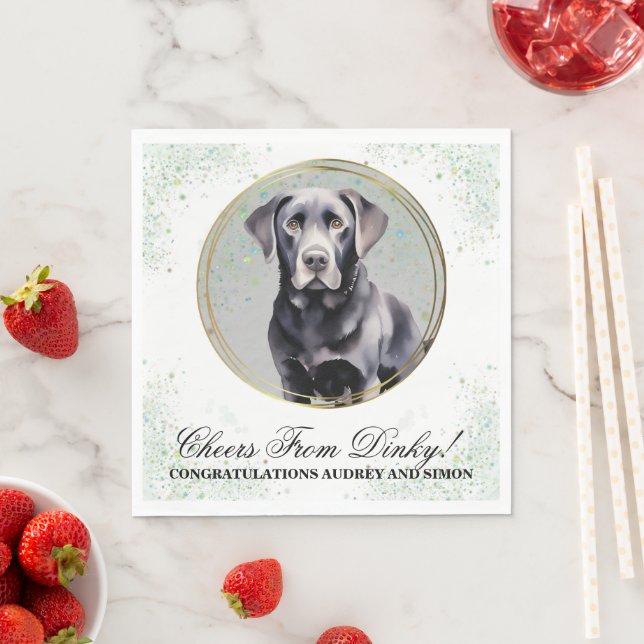 Svart lab Bröllop-blöjor med Hundar foto Pappersservett (Insitu)