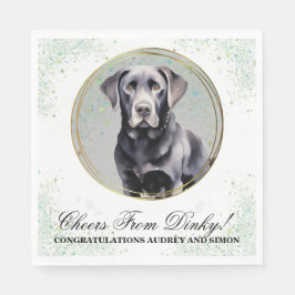 Svart lab Bröllop-blöjor med Hundar foto Pappersservett