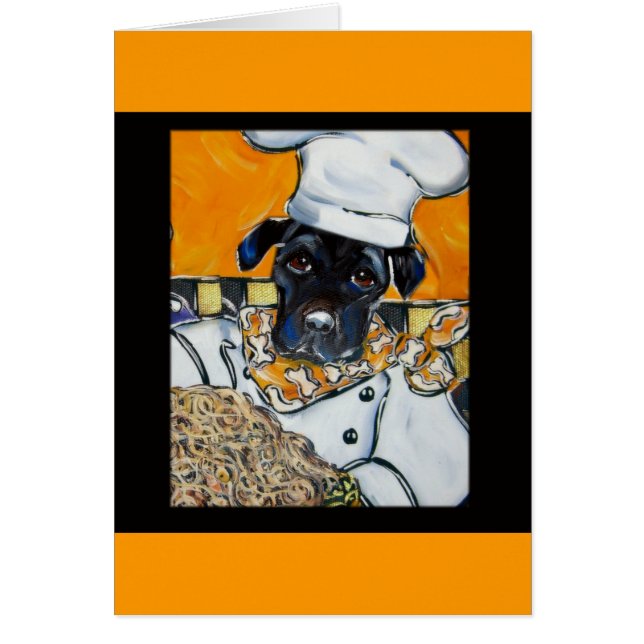 Svart lab Chef Hälsningskort (Framsidan)