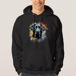Svart lab Colorful Stänk Graffiti Hoodie