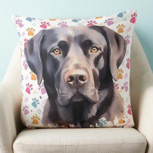svart lab - Cute Anka Hund Hunting Hund - Labrador Kudde