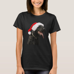 Svart lab Cute Hund Santa Hat jul Labrador Re T Shirt