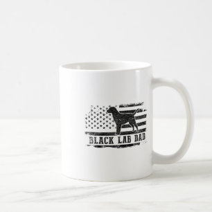Svart Lab Daddy Förfallen Amerikansk Flagga Patrio Kaffemugg