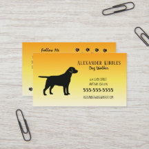 Svart lab Dog Walker Gult