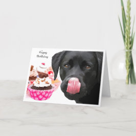 Svart lab födelsedagskort - Hund födelsedag Kort