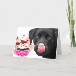 Svart lab födelsedagskort - Hund födelsedag Kort