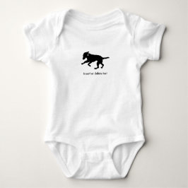 Svart lab för organisk bodysuit för baby skämtsamt t shirt
