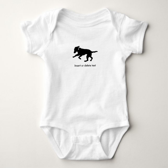 Svart lab för organisk bodysuit för baby skämtsamt t shirt (Framsida)