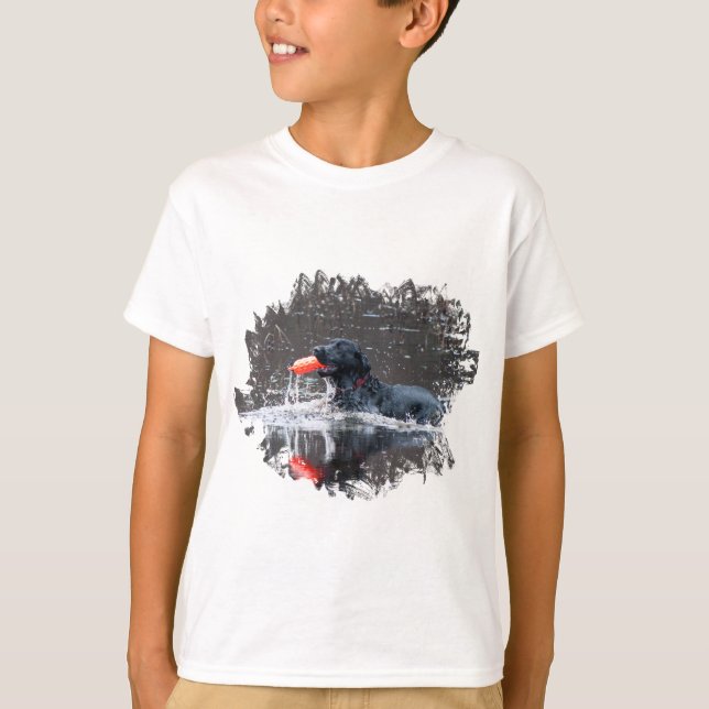 Svart lab fostringsfloatid tee shirt (Framsida)