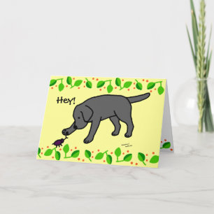 Svart lab Friendly Tecknad Black Labrador Kort