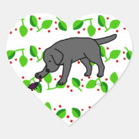 Svart lab Friendly Tecknad Labrador löv