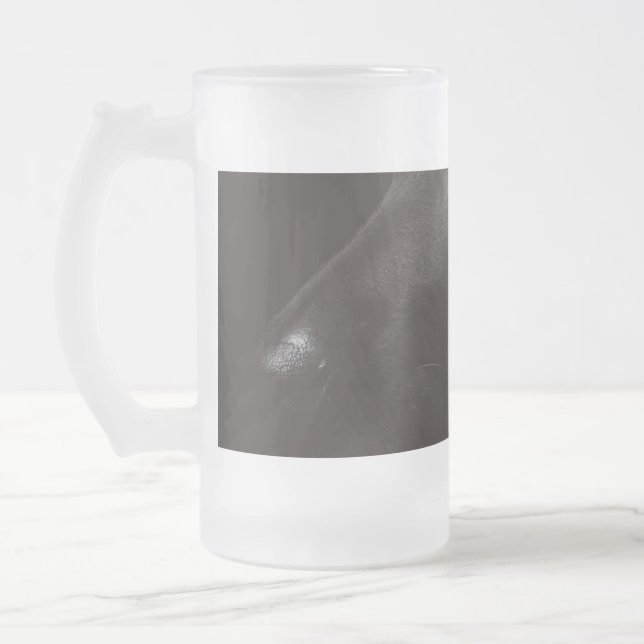 svart lab frostat ölglas (Vänster)