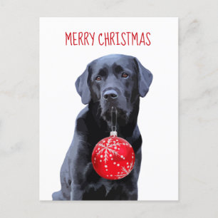 Svart lab God jul - Cute Labrador Hund Helg Vykort
