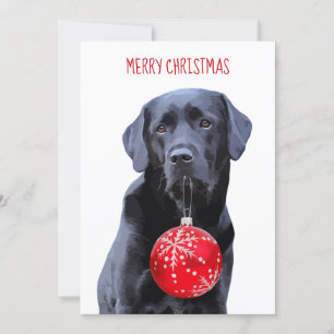 Svart lab God jul - Cute Labrador Hund Inbjudningar