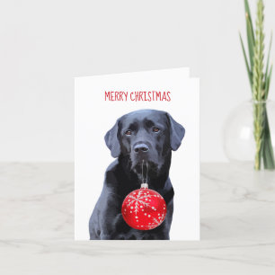 Svart lab God jul - Labrador Cute Hund Helgkort