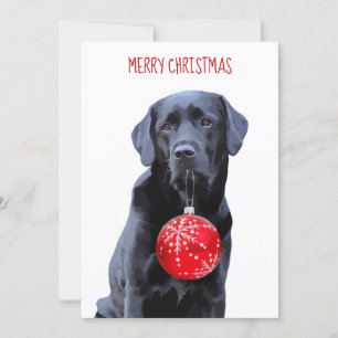Svart lab God jul - Labrador Cute Hund Julkort