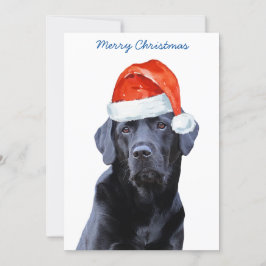 Svart lab God jul Labrador Cute Santa Hund Julkort