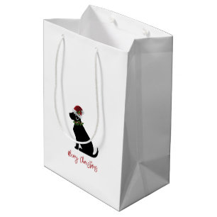 Svart lab God jul Santa Hat Holly Modern