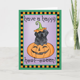 Svart lab Halloween Kort