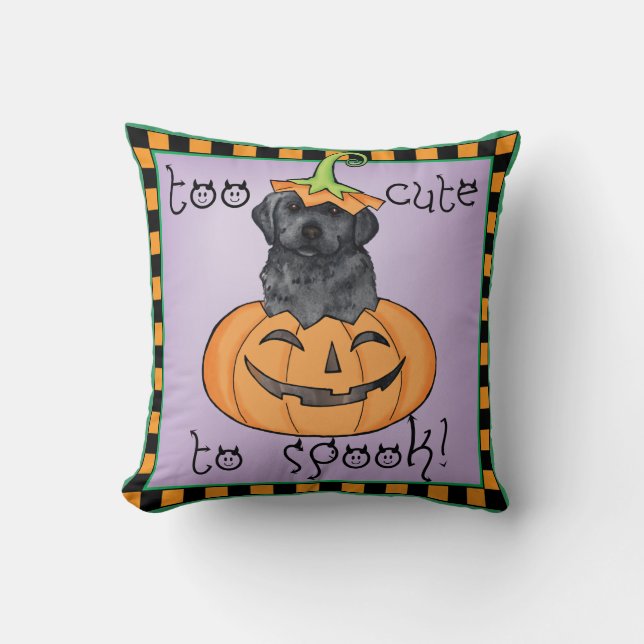 Svart lab Halloween Kudde (Framsida)
