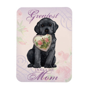 Svart lab hjärta Mamma Magnet