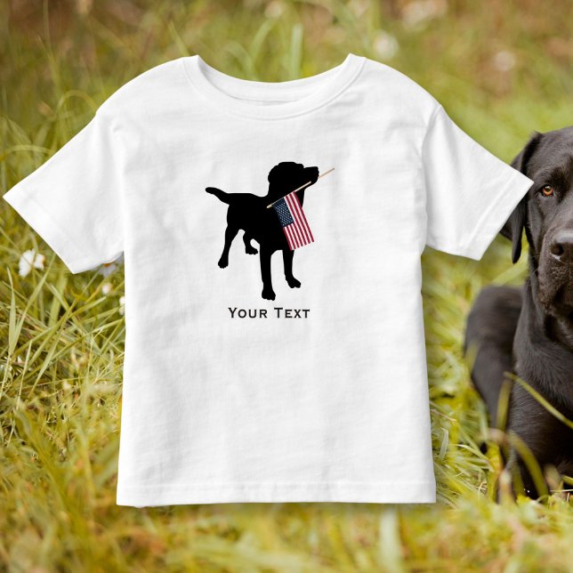 Svart lab Hund-anläggningen USA flagga, 4 juli Tee Shirt (Skapare uppladdad)