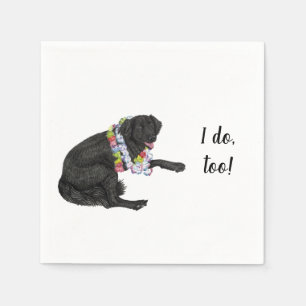 Svart lab Hund Anpassningsbar Cocktail Napkin Pappersservett