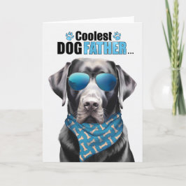 Svart lab Hund Coolest Pappa Fars dag Helgkort