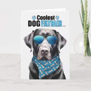 Svart lab Hund Coolest Pappa Fars dag Helgkort