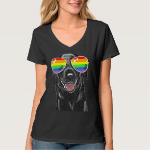 Svart lab Hund Flagga Sunglass HBT T Shirt