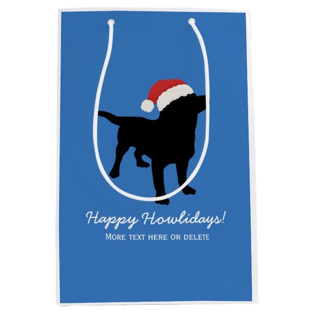 Svart lab hund för jul som ha på sig (Framsidan)