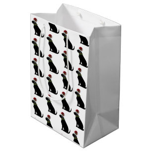 Svart lab Hund jultomten Hat Holly Modern