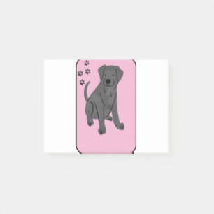 Svart lab hund kopp post-it block
