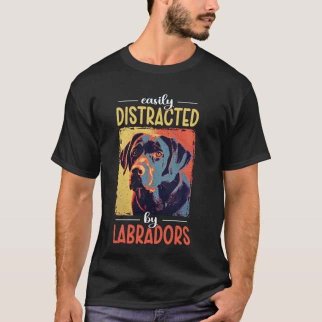Svart Lab Hund Labrador Retriever Mamma T Shirt (Framsida)