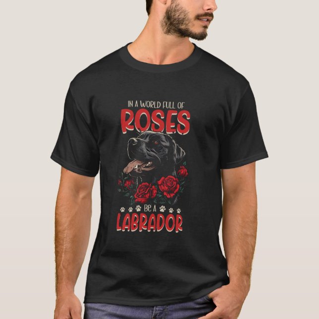 Svart Lab Hund Labrador Retriever Mamma T Shirt (Framsida)