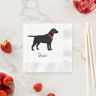 Svart lab Hund Lägg till rödkolvar i Namn Pappersservett