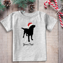 Svart lab Hund med jultomten Hat T Shirt