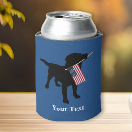Svart lab Hund med USA American Flagga, 4 juli