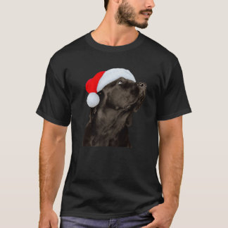 Svart lab Hund Santa Hat jul Cute Labrador Re T Shirt