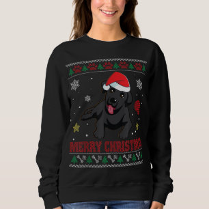SVART LAB Hund Santa Ugly Sweater Costume Merry Xm T Shirt