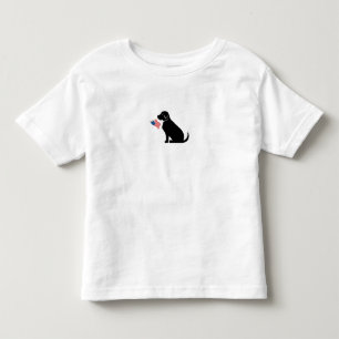 svart lab Hund Silhouette American Flagga Patrioti T Shirt