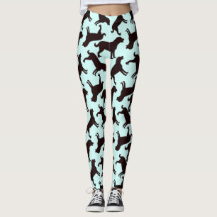 svart lab Hund Silhouette Mönster Leggings