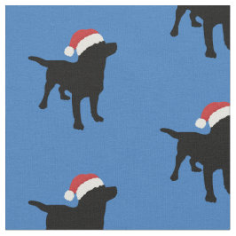 Svart lab hund som ha på sig den Santa julhatten Tyg