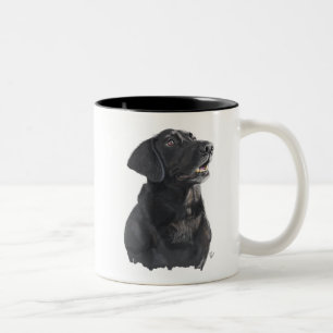 Svart lab Hund Två-Tonad Mugg