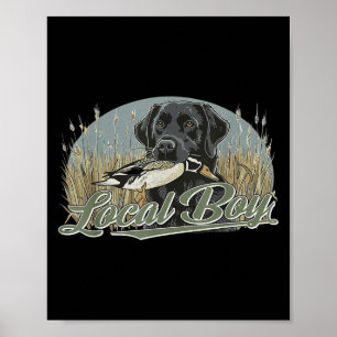 Svart lab Hund utomhus Vinta i Anka Poster