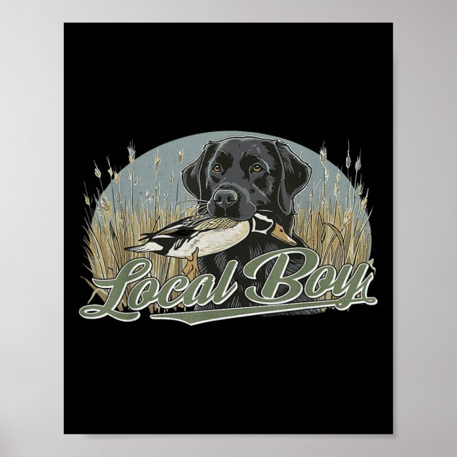 Svart lab Hund utomhus Vinta i Anka Poster (Framsidan)