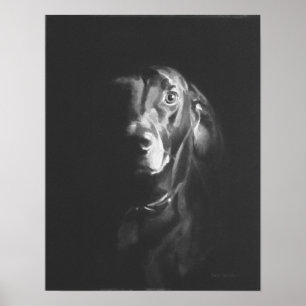 Svart lab Hund Watercolor av Paul Jackson Poster