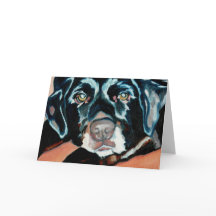 Svart lab hundhälsningkort