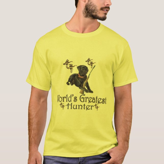 Svart lab jaktmanar skjortor t shirt (Framsida)
