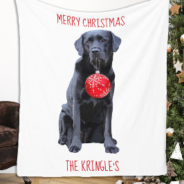 Svart lab jul Hund Labrador Fleecefilt
